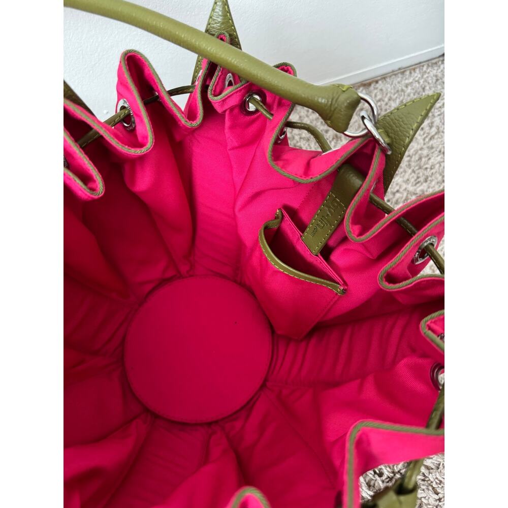 Bylin Tulip Leather Shoulder Purse in Green and Pink - Picture 5 of 6